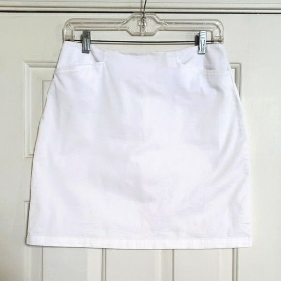 BOSTON PROPER Classic White Cotton Skirt - Picture 1 of 10